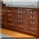 F29. Hickory Chair double dresser. 35”h x 64”w x 20”d 